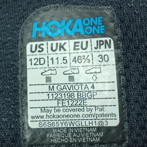 Men's Hoka One One Gaviota 4 Blue Running Hiking Shoes 11 11D 11.5D 12.5 12.5D - Picture 13 of 14